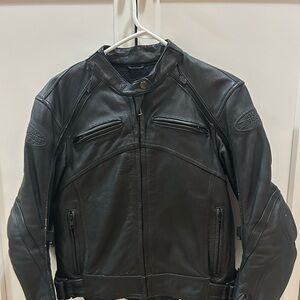 Joe Rocket Black Leather Motorcycle Jacket